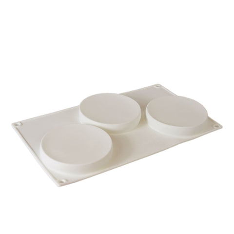 Silicone Mousse Mold Flat Cylinder 3 Cavity
