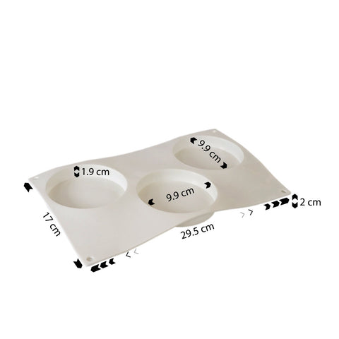 Silicone Mousse Mold Flat Cylinder 3 Cavity