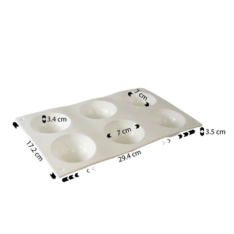 Silicone Mousse Mold Half Ball 6 Cavity