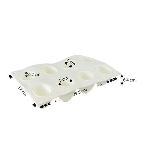 Silicone Mousse Mold Half Egg 8 Cavity