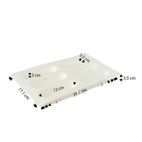 Silicone Mousse Mold Hollow Bar 6 Cavity