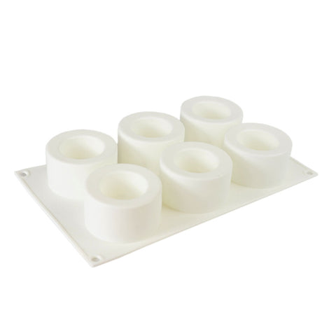 Silicone Mousse Mold Hollow Cylinder 6 Cavity
