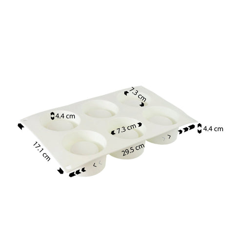 Silicone Mousse Mold Hollow Cylinder 6 Cavity
