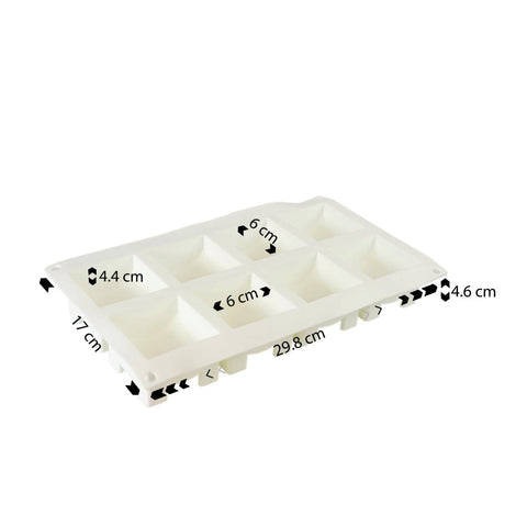 Silicone Mousse Mold Square Stone 8 Cavity