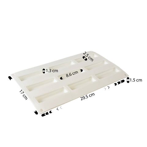 Silicone Mousse Mold Long Bar 9 Cavity
