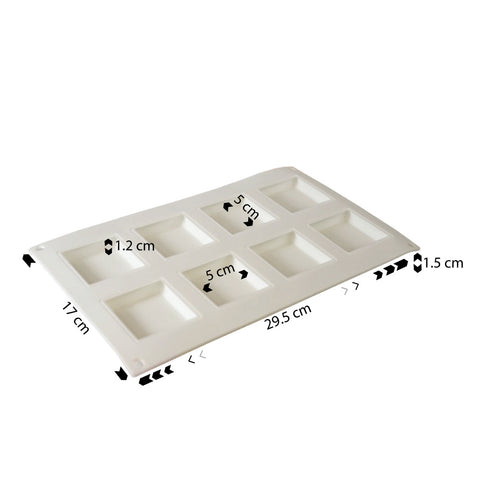 Silicone Mousse Mold Square 8 Cavity
