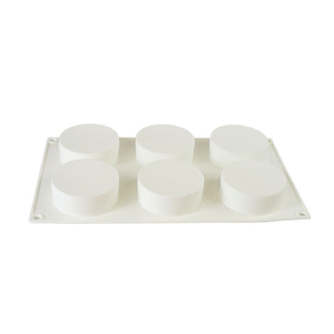 Silicone Mousse Mold Flat Cylinder 6 Cavity