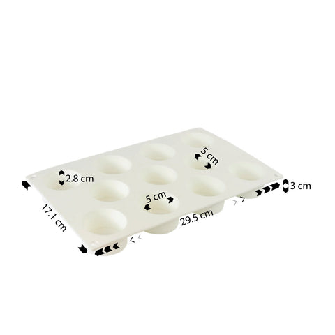 Silicone Mousse Mold Flat Cylinder 11 Cavity
