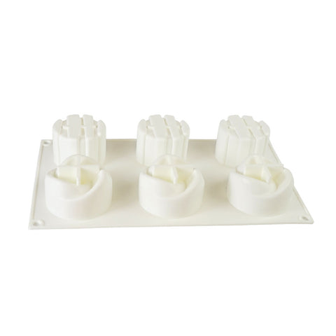 Silicone Mousse Mold Swirl & Geometric 6 Cavity