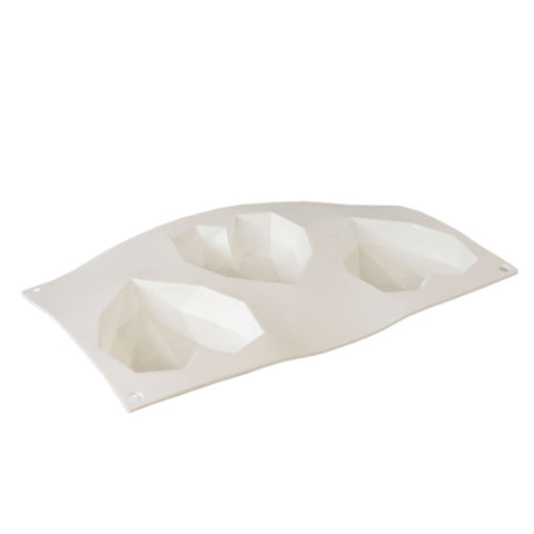 Silicone Mousse Mold Geometric Hearts 3 Cavity