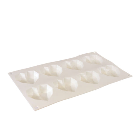 Silicone Mousse Mold Geometric Hearts 8 Cavity