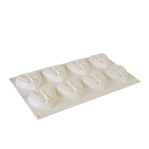 Silicone Mousse Mold Geometric Hearts 8 Cavity