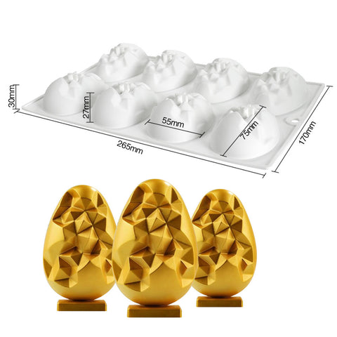 Silicone Mousse Mold Eggs Geode 8 Cavity