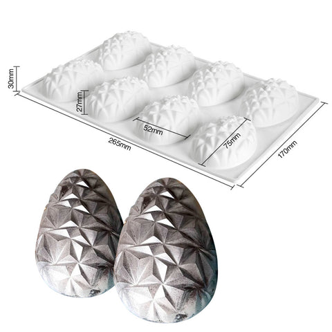 Silicone Mousse Mold Eggs Geometric 8 Cavity