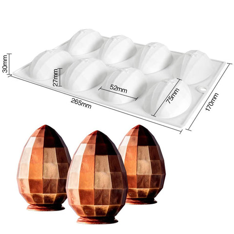 Silicone Mousse Mold Eggs Diamond 8 Cavity